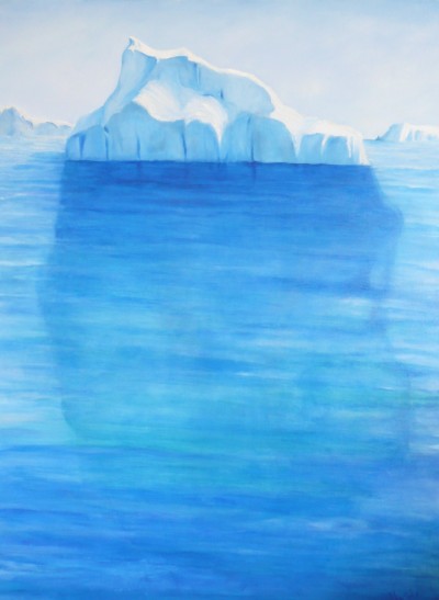 View works from Antarctic 2007 paintings in oils, watercolour, acrylic and collage